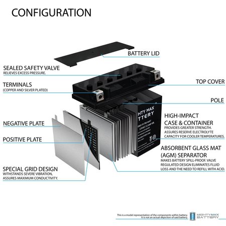 Mighty Max Battery YTX14-BS 12V 12AH Replaces 350cc YFM350F Big Bear 96+12V 1Amp Charger MAX3456377